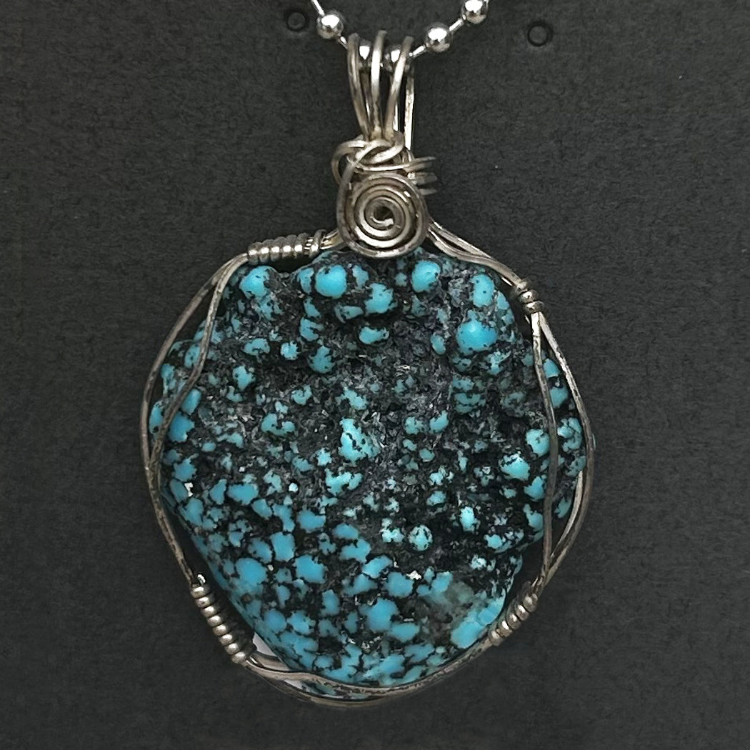 Spiderweb Turquoise Pendant